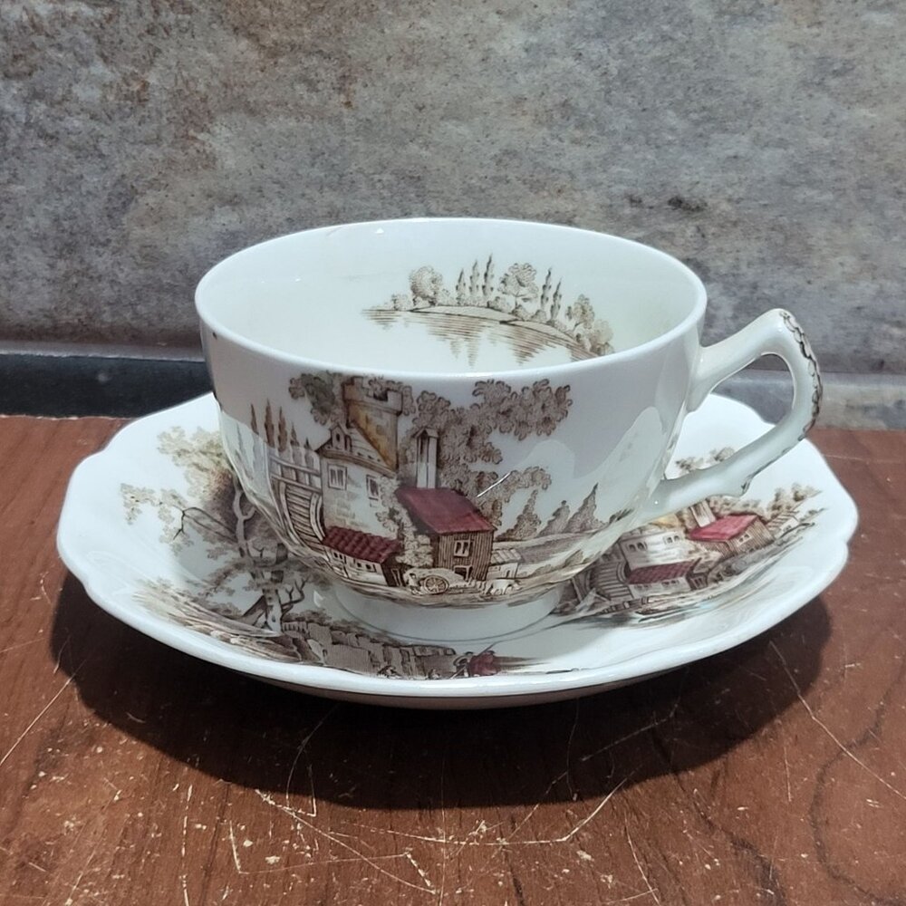 Vintage Johnson Brothers The Old Mill Cup and Saucer Set